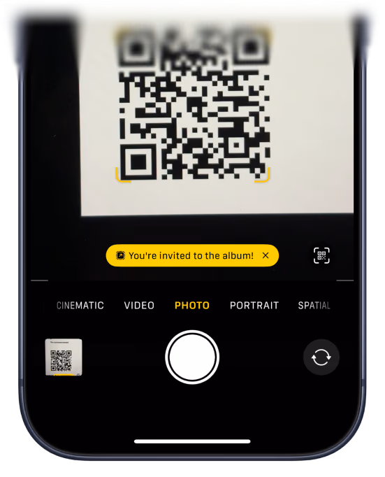 Scan a Once QR code with the phone camera