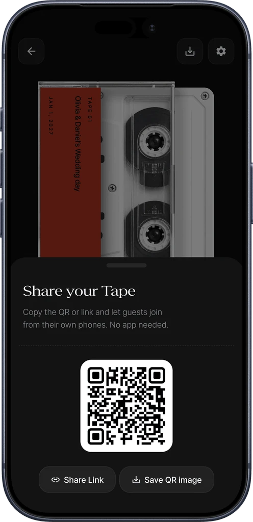 Tape screen: One QR. Every voice.