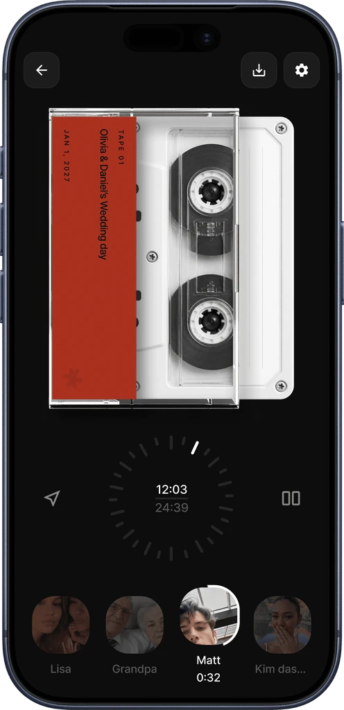 Tape screen: Replay the day, anytime.