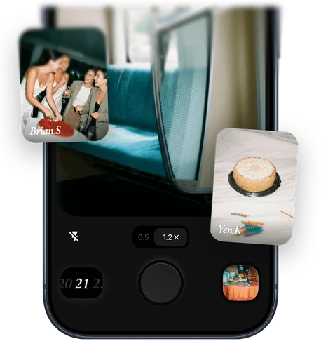 Once disposable camera screen ready to capture a photo